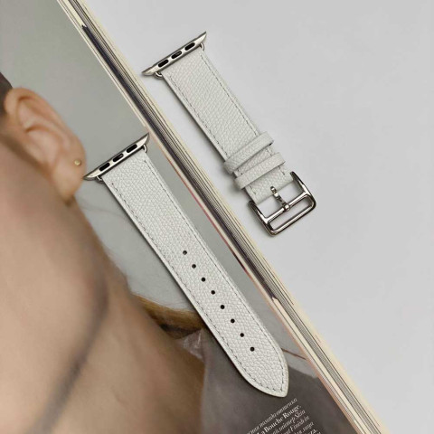 Кожаный ремешок Hermes New Leather для Apple Watch 38/40/41mm White Кожаный ремешок Hermes New Leather для Apple Watch 38/40/41mm White